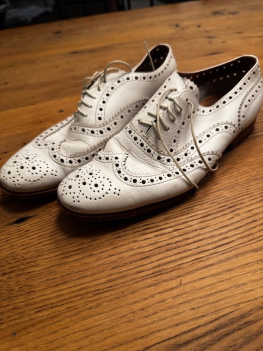 Church's White Leather Oxfords